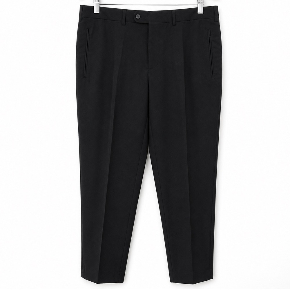 Ermenegildo Zegna High Performance Black Wool Pleated Dress Pants Mens 42